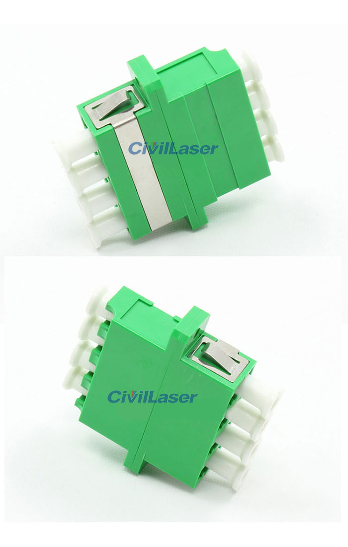 LC APC コネクタ四芯プラスチック製緑色光ファイバアダプタ